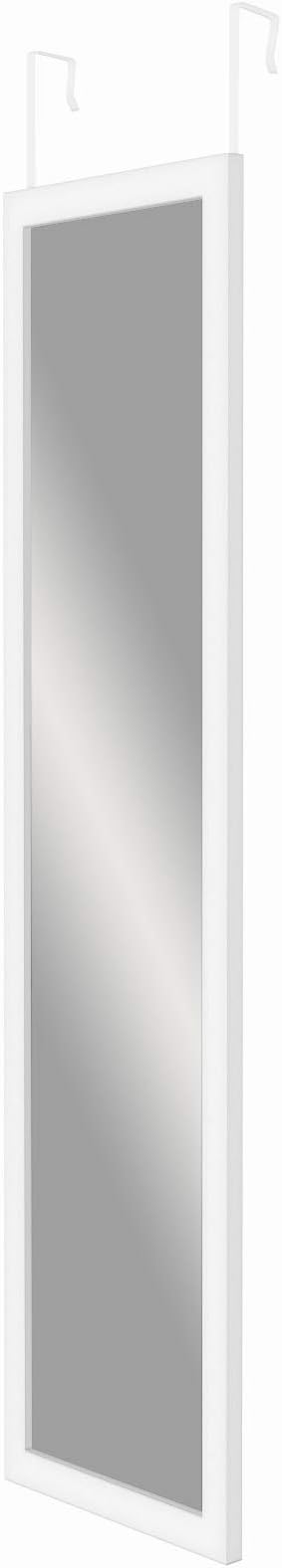 Americanflat 12x48 Over The Door Mirror - Hanging Full Length Mirrors with Engineered Wood - Modern Mirror for Bathroom, Bedroom, Living Room - Mirrors for Wall Display and Home Decor - White