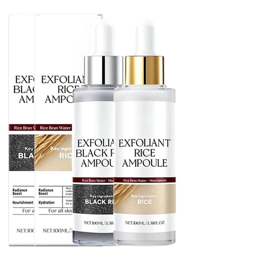 Black and White Rice Peeling Ampoule, 2025 Upgraded Soft Rice Exfoliating Face and Body Black and White Rice Exfoliant for All Skin Types (White+Black, 3.38 Fl Oz (Pack of 1))