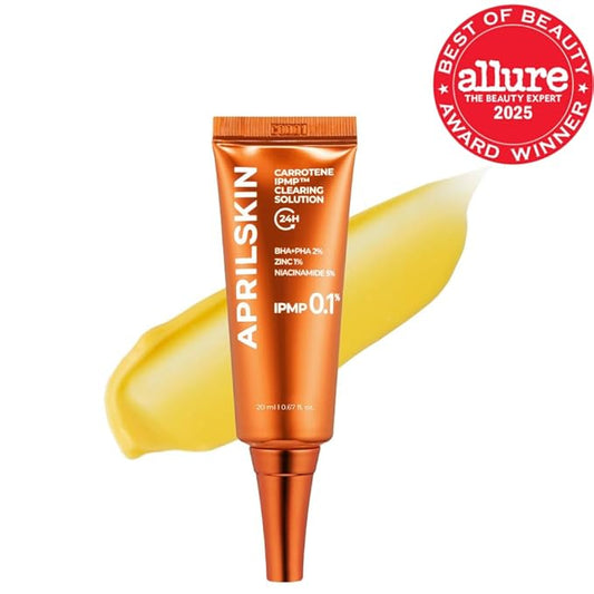 APRILSKIN Carrotene IPMP™ Clearing Solution || Quickly soothes troubled areas and helps clear blemishes | Formulated with BHA, AHA, Niacinamide & Zinc Oxide | Vegan, Cruelty-Free (0.67fl.oz.)