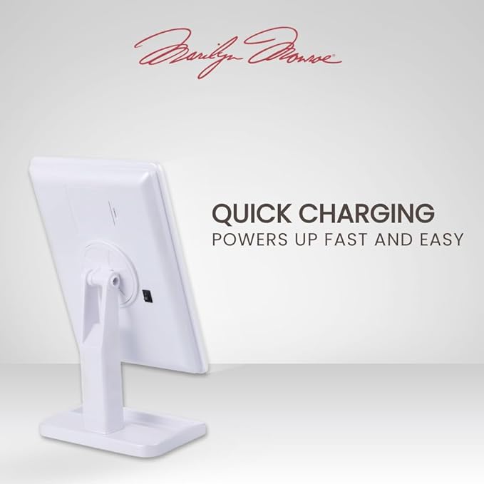 Marilyn Monroe – Vanity Mirror with Lights, Tabletop Makeup Mirror with 4 LED Bulbs, Portable, Smart Touch Control & 360° Rotation