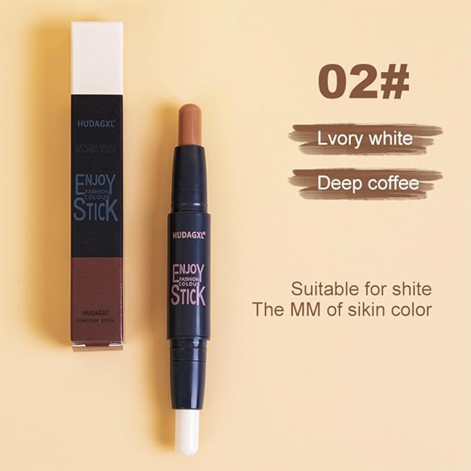 4 colours Highlight Contour Stick, 2 in 1 Makeup Shading Stick Waterproof Long Lasting nature Matte Face Concealer Highly Pigmented Concealer