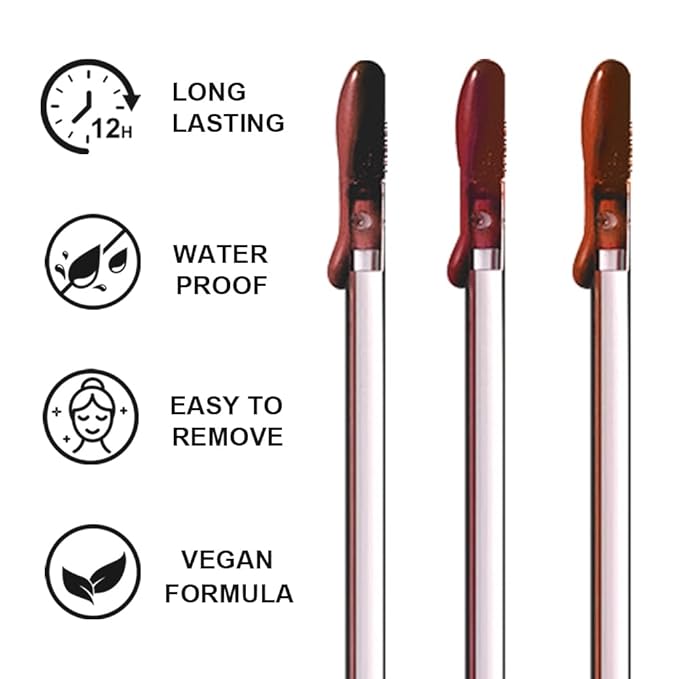 3 Colors Peel Off Lip Liner Stain with Tweezer, Long Lasting Waterproof Lip Tint Stains Makeup Set with Matte Finish for Women, Natural Look, Easy to Use, for All Skin Types (367)