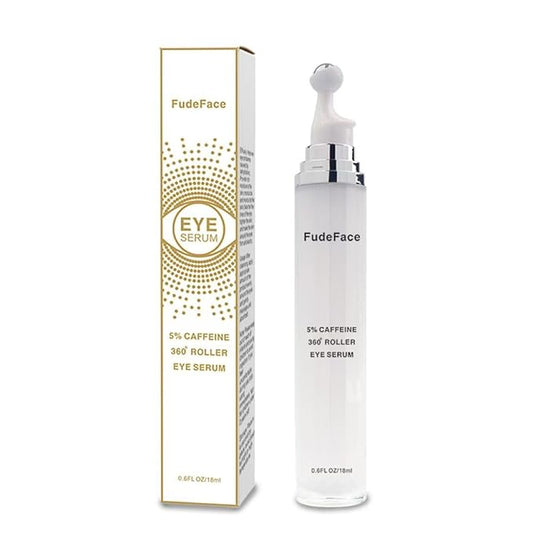 5% Caffeine Eye Serum and Under Eye Roller Cream for Dark Circles and Puffiness, Cafeine with 360° Massage Ball Reduce Wrinkles and Fine Lines,Bags under eyes