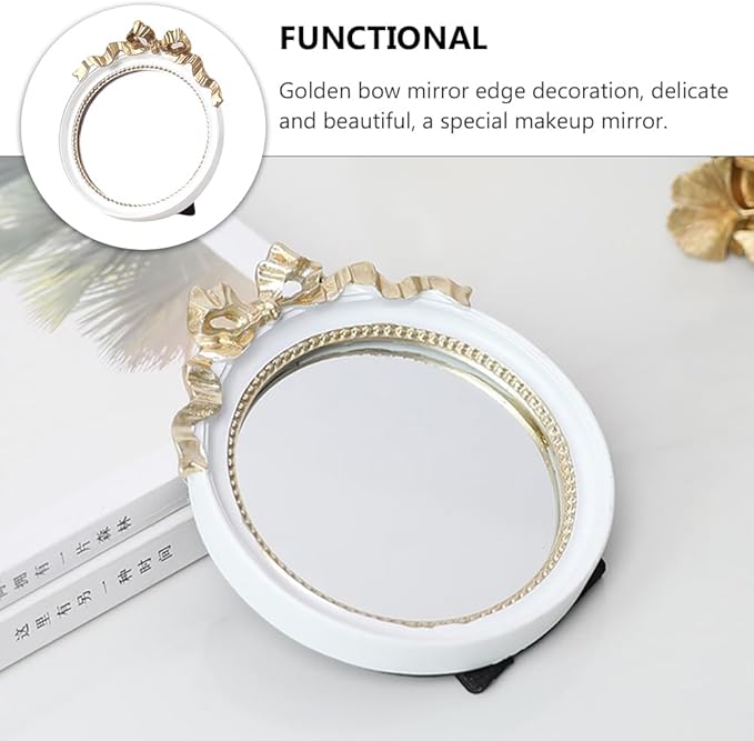 1pc European Style Single Side Mirror Resin Antique at White