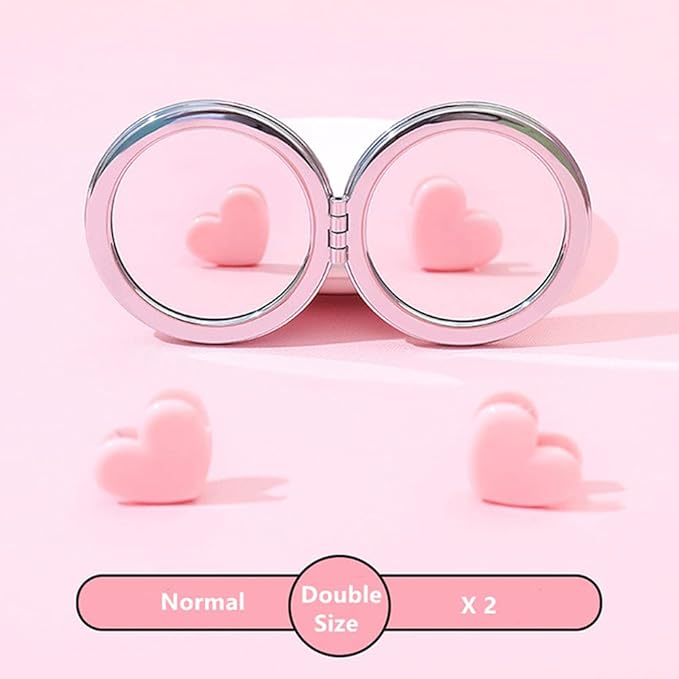 AKOAK 1 Pack Compact Mirror, Portable Quicksand Pocket Travel Makeup Mirror, Folding Hand-held Double Sided 1x/2x Magnifying Glass, Great Gift for Women and Girls(Blue)