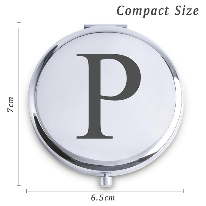 Personalized Gifts for Women Girls, Initial Compact Mirror, Unique Mothers Day Birthday Gifts for Friends Mom Wife Grandma Sister Daughter, 2025 Graduation Gifts for Her College Medical High School