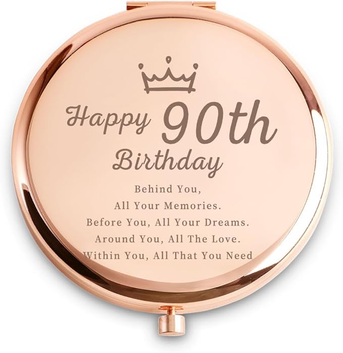 Birthday Gifts for Women Girls, Sweet Female Birthday Presents for Her Sister Friend Wife Niece Daughter Daughter Aunt Mom Grandma Nana, Personalized Engraved Compact Mirror Gift Ideas