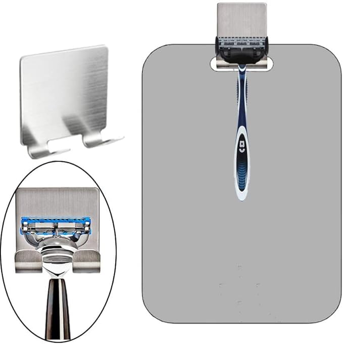 Anti-Fog Mirror, Large Size: 9.84" L x 7.09" W, High-Definition Bathroom Fogless Shower Mirror, Frameless, Impact Resistance Bathroom Wall Hanging Shower Accessories, Safe & Durable