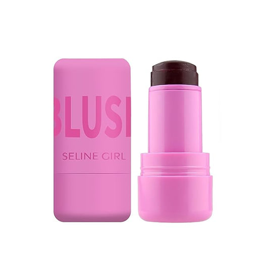 Jelly Blush Stick, Cream Blush & Tool 2-IN-1, Blendable Blushes Makeup For Eyes Lips Cheeks, Color Balm Natural and Creamy #BURST