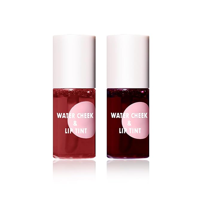 2PCS Lip Tint Stain Set, Velvet Lip Gloss Moisturizing Lip Stain Long Lasting Waterproof Liquid Lipstick Set Multipurpose Water Lip Stain Tint for Lip and Cheek Tint（05 & 06）