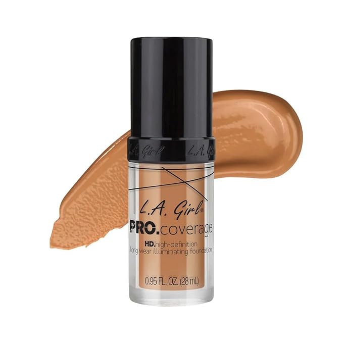 L.A. Girl Pro Coverage Liquid Foundation, Soft Honey, 0.95 Fl Oz