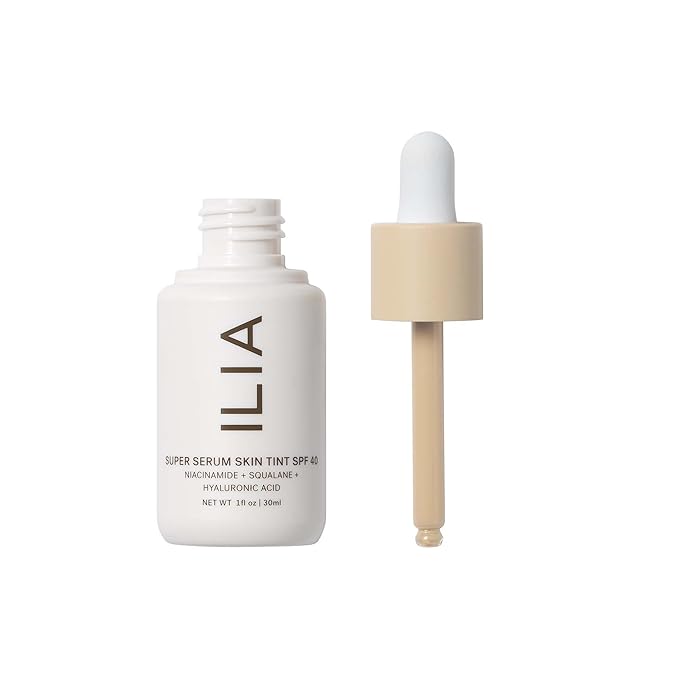ILIA - Super Serum Skin Tint SPF 40 | Non-Comedogenic, Vegan, Lightweight to Help Against Blue Light, + Pollution while Hydrating, Smoothing, + Refining (Tulum ST2, 1 fl oz | 30 ml)