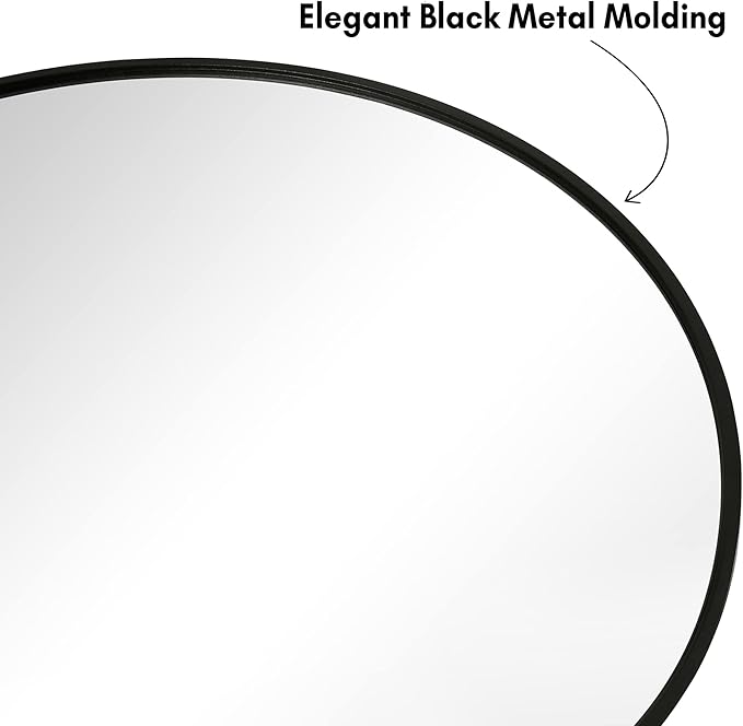 Americanflat 20x30 Arched Mirror - Large Hanging Mirror with Aluminum Frame - Modern Mirror for Bathroom, Bedroom, Living Room - Mirrors for Wall Display and Home Decor - Black