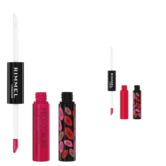 Rimmel London Provocalips 16hr Kiss-Proof Lip Color Bundle - 420 Berry Seductive & 500 Kiss Me You Fool, 14 fl.oz. Each