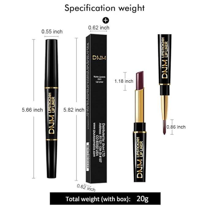 BINGBRUSH 2 IN 1 Lip Liner & Lipstick Makeup Set, Dark Red Matte Metallic Lipliner Set for Black Mature Women Waterproof Long Lasting Gift Set (3Pcs Set03:02#05#08#, 3Pcs)