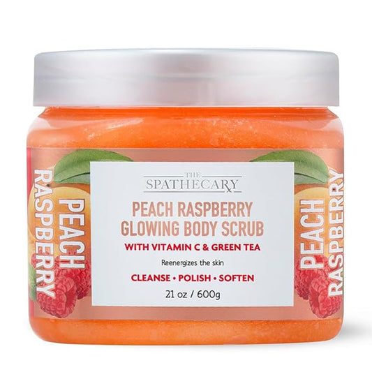 Body Scrub, Exfoliating-Nourishing-Refreshing-Smoothing Body Care 21 oz. (21 oz, Peach Raspberry)