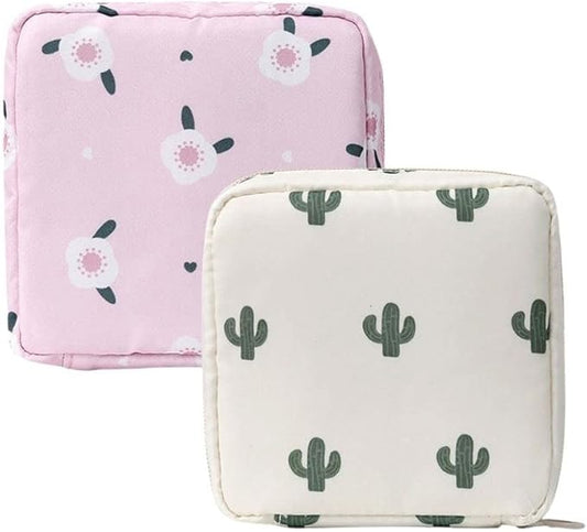 2PCS Mini Makeup Bag,Cute Pocket Cosmetic Bag,Portable Small Make Up Bags for Women,Travel Cosmetic Bag Small Makeup Pouch,Mini storage bag for Sanitary pad,coin,lipstick,jewelry