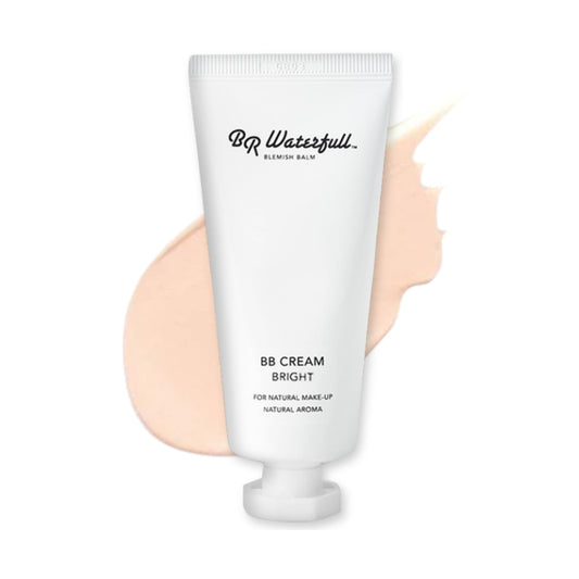 BR Waterfull Blemish Balm, Korean BB Cream, Dewy Finish, Moisturizing Medium Flawless Coverage, Glowing Skin Tone, Glow & Dewy Makeup,1.41oz (BB Cream Bright Type)