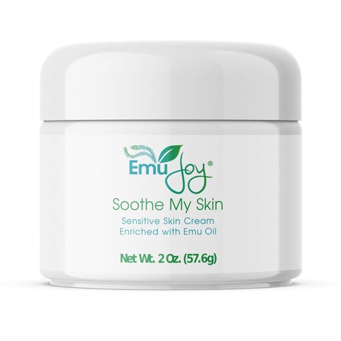 Soothe My Skin Cream for Sensitive Skin - Stocking Stuffers. Eczema Cream Psoriasis Atopic Dermatitis Lichen Sclerosus. Emu Oil with Only Natural Ingredients