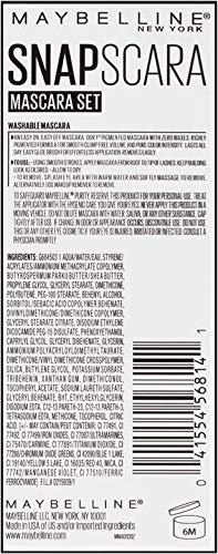 Maybelline New York Snapscara Washable Mascara Kit, Pitch Black, Pack of 2