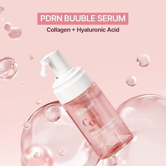 CELORABY Collagen PDRN Bubble Serum with Concentrated Marine Collagen Glass Skin Korean Ampoule Elasticity Booster Peptides Quick Mask Deep Hydration