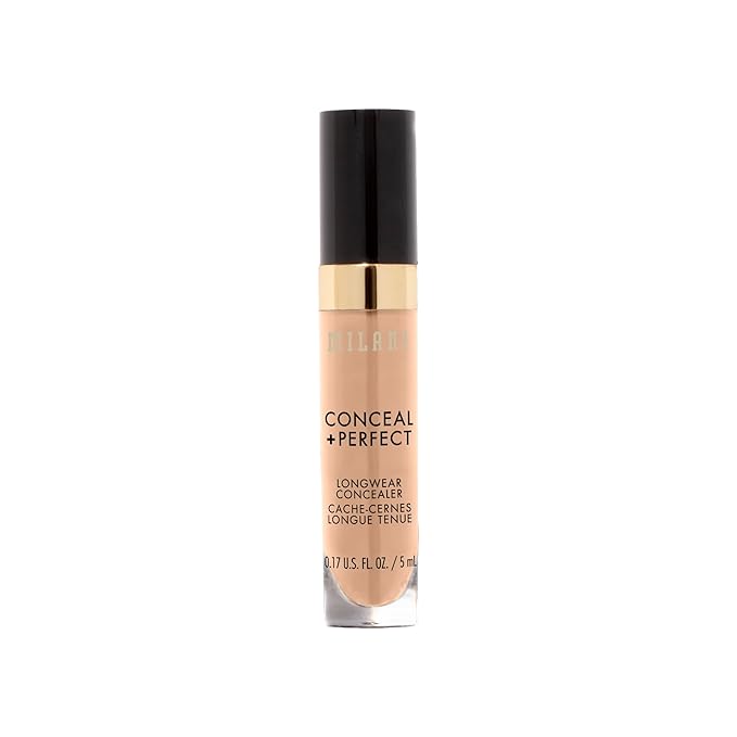 Milani Conceal + Perfect Longwear Concealer - Medium Beige (0.17 Fl. Oz.) Vegan, Cruelty-Free Liquid Concealer - Cover Dark Circles, Blemishes & Skin Imperfections for Long-Lasting Wear