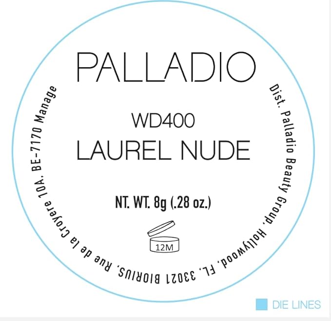 Palladio Dual Wet and Dry Foundation with sponge and Mirror, Squalane Infused, Apply Wet for Maximum Coverage or Dry for Light Finishing and Touchup, Minimizes Fine Line, All day Wear, Laurel Nude