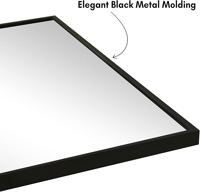 Americanflat 21x58 Full Length Mirror with Stand - Standing Mirrors with Durable Frame - Modern Mirror for Bathroom, Bedroom, Living Room - Mirrors for Wall Display and Home Decor - Black