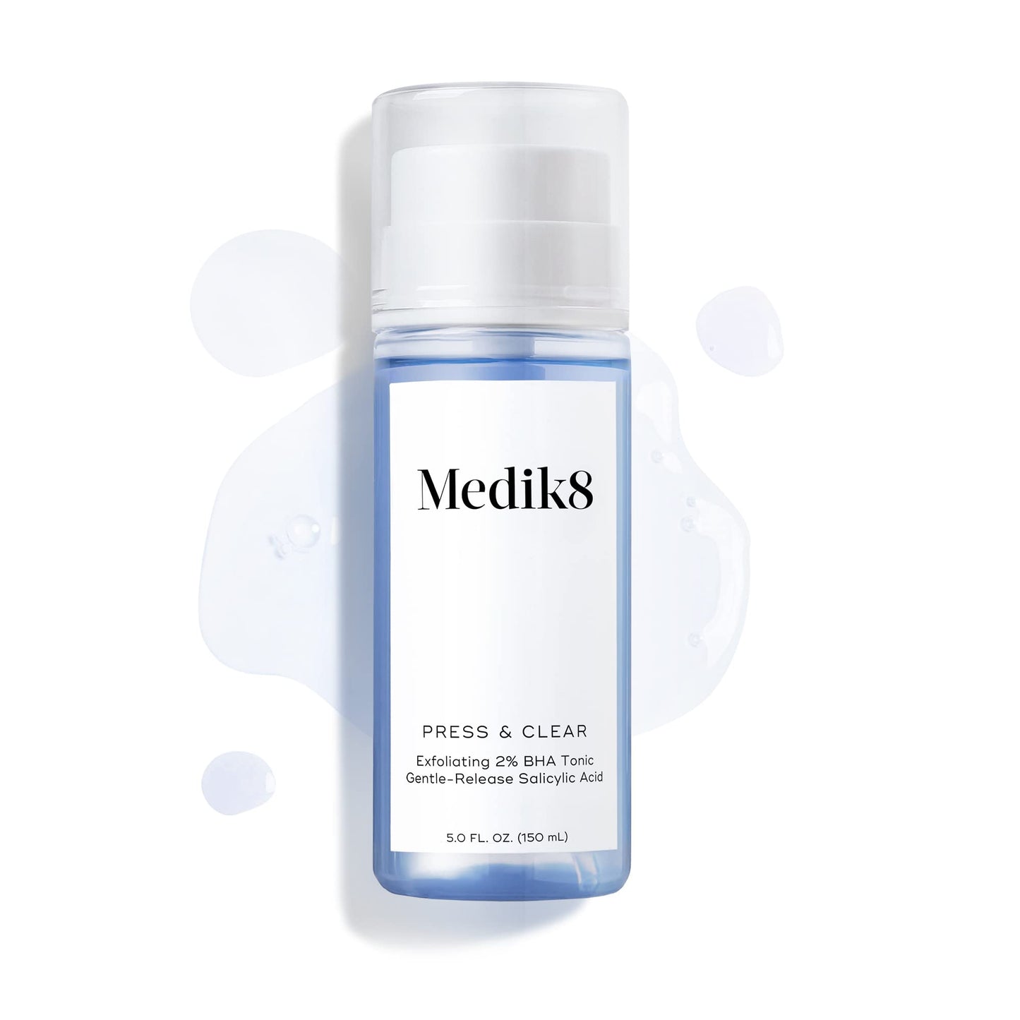 Medik8 Press and Clear - Clarifying Facial Tonic - Exfoliating BHA Face Toner for Women and Men - Gentle-Release Salicylic Acid Face Tonic - 5 oz
