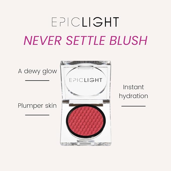 Epiclight Never Settle Radiant Cheek + Lip Blush - Cream Blush Multiuse 3 in 1 for Cheeks + Lips and Lids - Non-Toxic & Cruelty Free- Makeup + Skincare - Paraben & Sulfate-free (Raspberry Truffle)