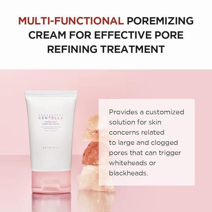 SKIN1004 Madagascar Centella Poremizing Light Gel Cream 2.53 fl.oz (75ml) | Tightens Pores | Soothes Irritated Skin