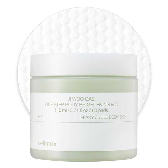celimax ONE STEP Body Brightening Pad | with Green Tea & White Truffle, for Underarm, Knee & Elbow, Gentle Exfoliating & Hydrating Body Scrub, 110ml (60 pads)