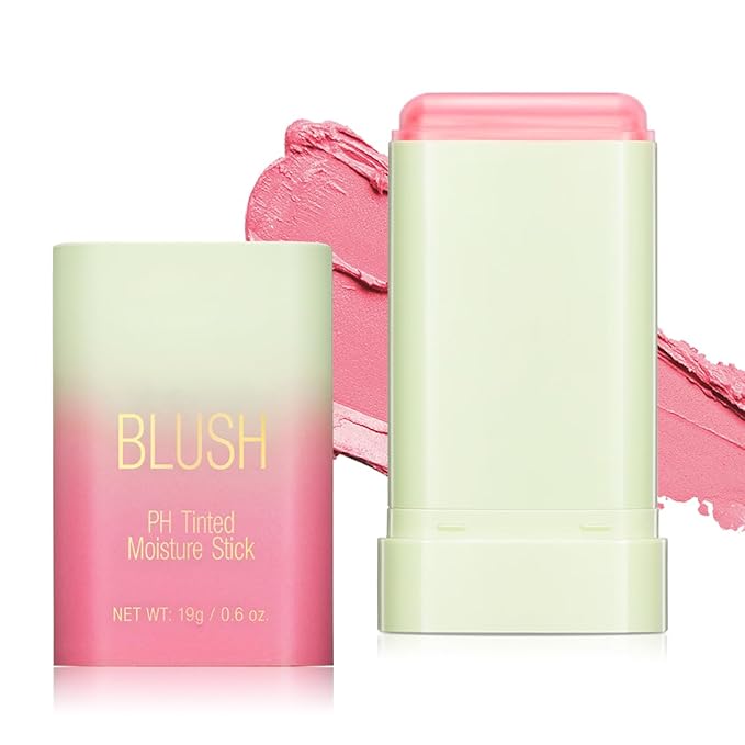 PH Tinted Moisture Stick, Multi-Use Cream Color Changing Blush, 3-in-1 Blush Stick for Cheek/Eyes/Lips, Waterproof Hydrating Tinted Solid Makeup Products (2#hot red)
