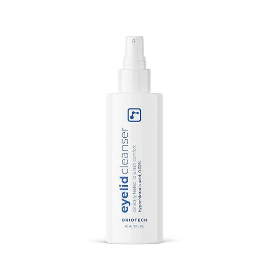 BRIOTECH Eyelid Cleanser, Hypochlorous Acid Spray, Lid & Eyelash Cleanser, Soothe Sensitivities, Calm Redness & Bumps, Support Against Irritation, Hypoallergenic & Vegan, Travel Size 2 Fl oz (1 Pack)