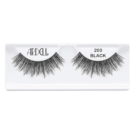 Ardell False Eyelashes Double Up 203 Black - Natural Look, Strip Lashes for Bold Eye Makeup - 4 Pack