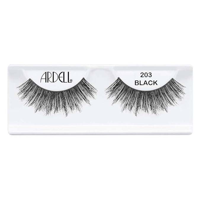 Ardell False Eyelashes Double Up 203 Black - Natural Look, Strip Lashes for Bold Eye Makeup - 4 Pack