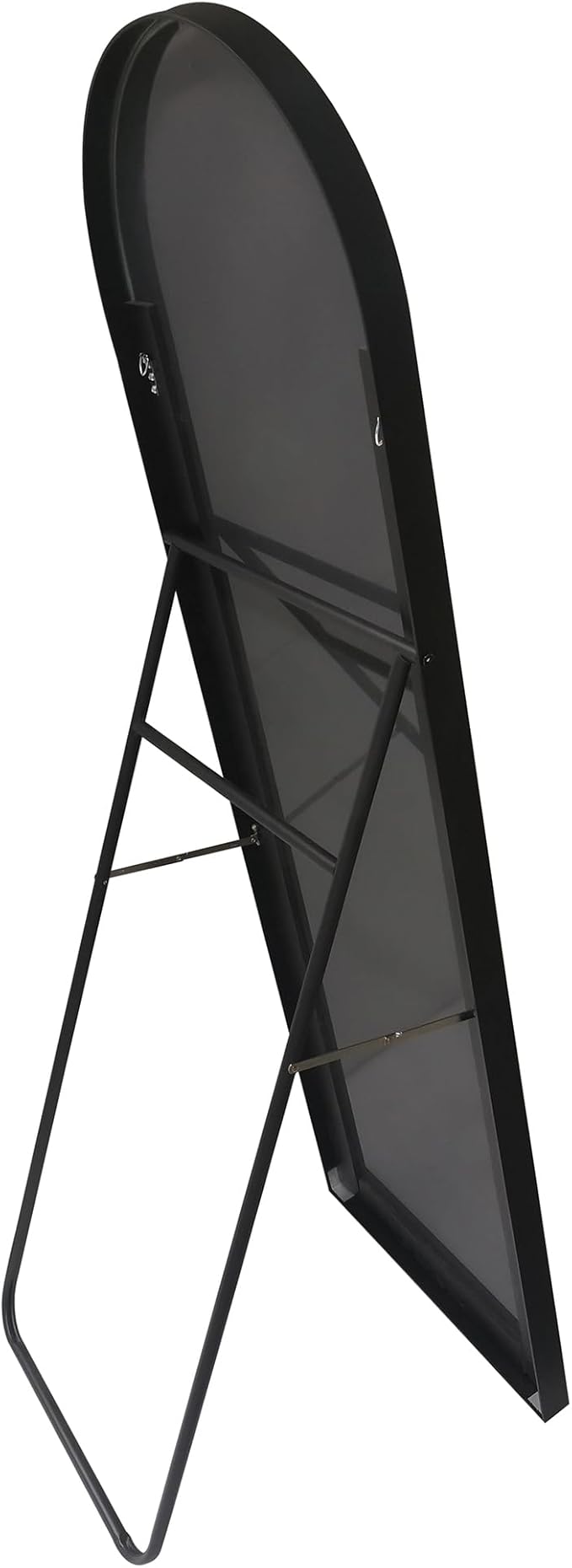 Americanflat 18x58 Arched Mirror with Stand- Large Hanging Mirrors with Aluminum Frame - Modern Mirror for Bathroom, Bedroom, Living Room - Mirrors for Wall Display and Home Decor - Black