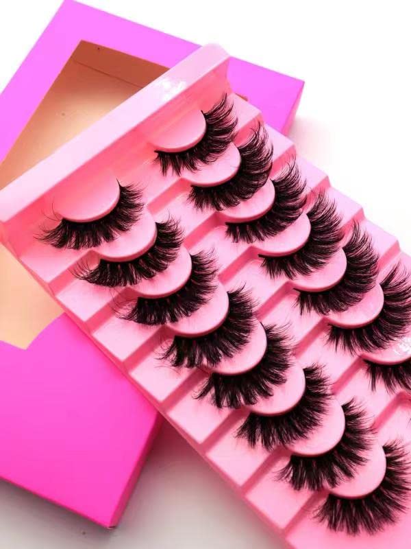 8Pair False eyelash book with tweezer Soft Reusable Handmade Volume Fluffy eyelashes(3D985tw)