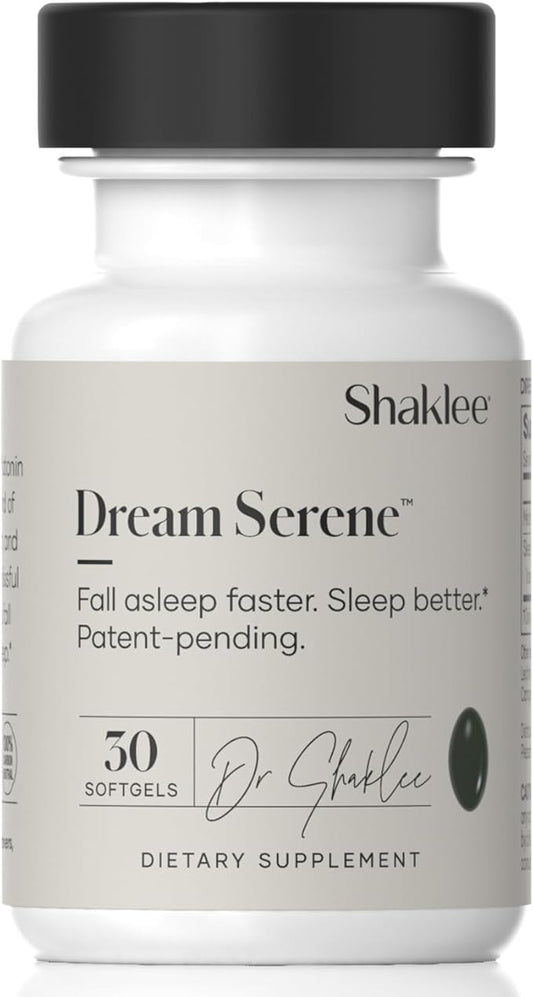 Shaklee - Dream Serene™ Melatonin Sleep Aid - Fall Asleep Faster, Wake Up Refreshed - with Melatonin, Valerian, Lemon Balm, L-Theanine - for Ultimate Beauty Sleep - 30 Softgels