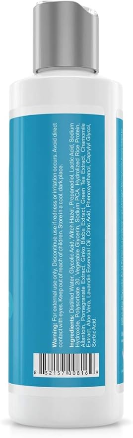 QRxLabs Glycolic Acid Toner – Exfoliating 10% AHA Toning Solution with Witch Hazel, Pomegranate & Ginkgo Extracts – Helps Remove Impurities & Visibly Improve Skin Tone and Texture