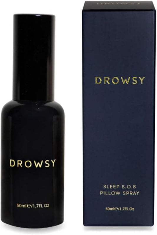 DROWSY Sleep SOS Pillow Spray. Instantly Elevate Your Sleep Experience. Long-Lasting & Effective Formula. 6 Months Worth in one Tiny Bottle.