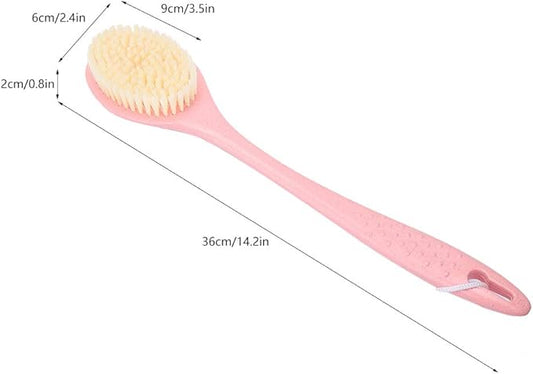 XPSSJMU Shower Brush Long Handle Shower Rubbing Brush Soft Bristles for Exfoliating Back, Body, and Feet,Bathing Cleaning Brush(Pink)