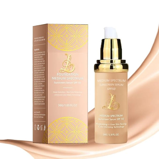 4-in-1 Bionic Foundation, Light Spectrum Mimicking Skin Changed Color, All-purpose sporty party waterproof makeup foundation liquid with SPF 50+