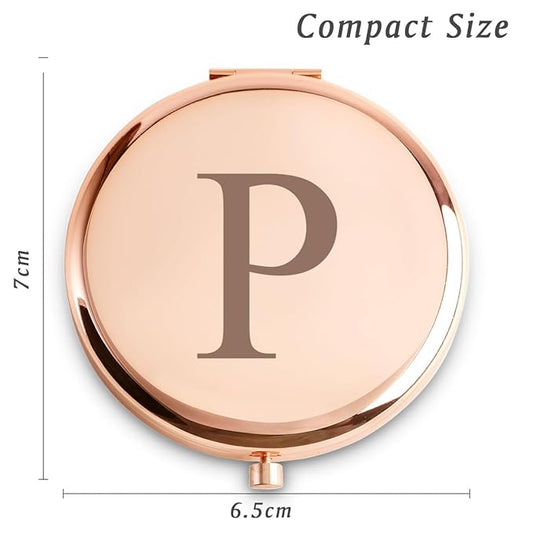 Personalized Gifts for Women Girls, Initial Compact Mirror, Unique Mothers Day Birthday Gifts for Friends Mom Wife Grandma Sister Daughter, 2025 Graduation Gifts for Her College Medical High School