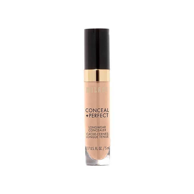 Milani Conceal + Perfect Longwear Concealer - Light Beige (0.17 Fl. Oz.) Vegan, Cruelty-Free Liquid Concealer - Cover Dark Circles, Blemishes & Skin Imperfections for Long-Lasting Wear