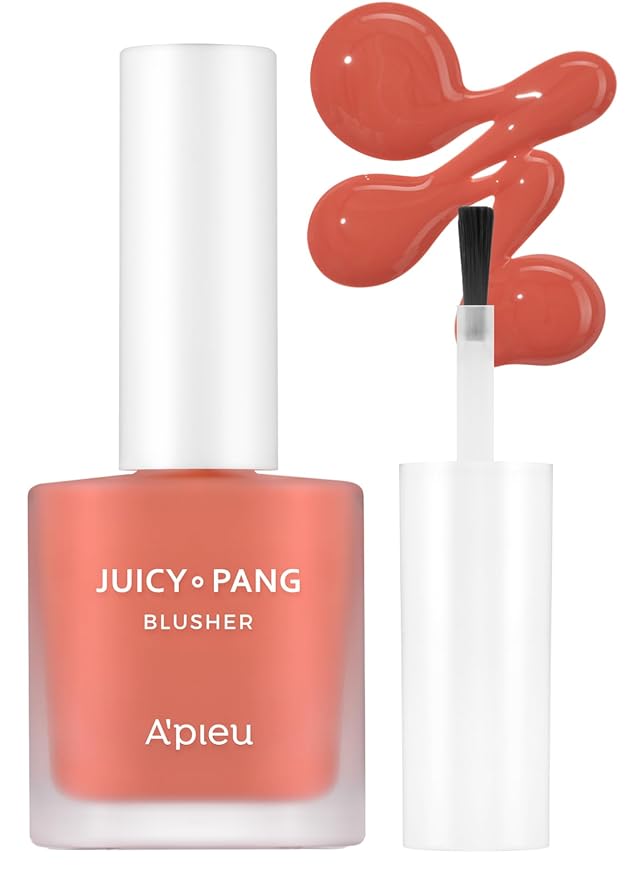 A'PIEU Juicy-Pang Water Blusher [CR02] (0.31 fl oz) - Dewy-Liquid Cheek Color with Fruity Tint and Soft Blendable Texture. Fruit Extract Blend, Rose Flower Water.