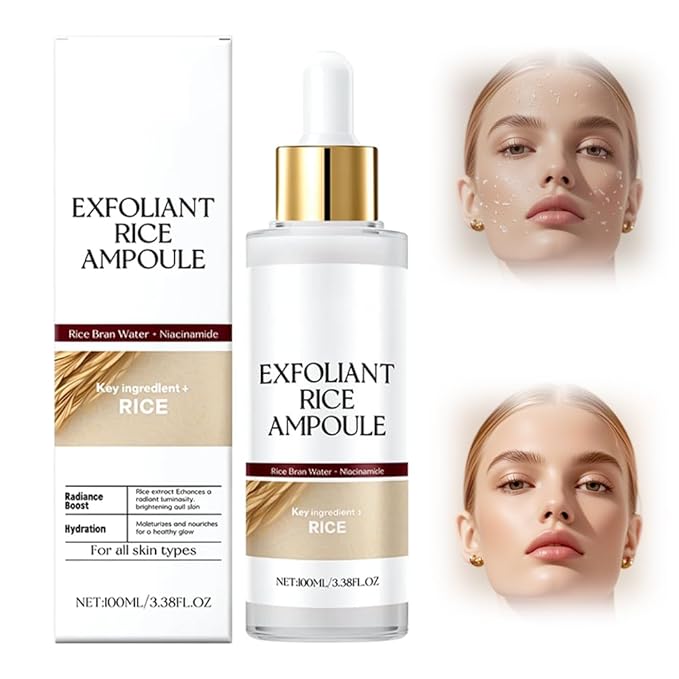 Black and White Rice Peeling Ampoule, 2025 Upgraded Soft Rice Exfoliating Face and Body Black and White Rice Exfoliant for All Skin Types (White, 3.38 Fl Oz (Pack of 1))