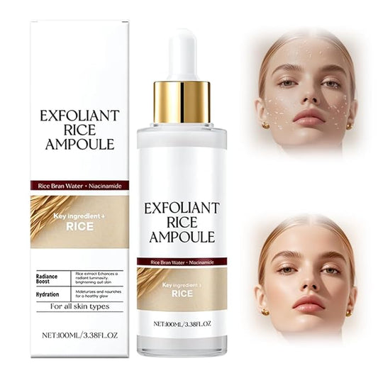 Black and White Rice Peeling Ampoule, 2025 Upgraded Soft Rice Exfoliating Face and Body Black and White Rice Exfoliant for All Skin Types (White, 3.38 Fl Oz (Pack of 1))