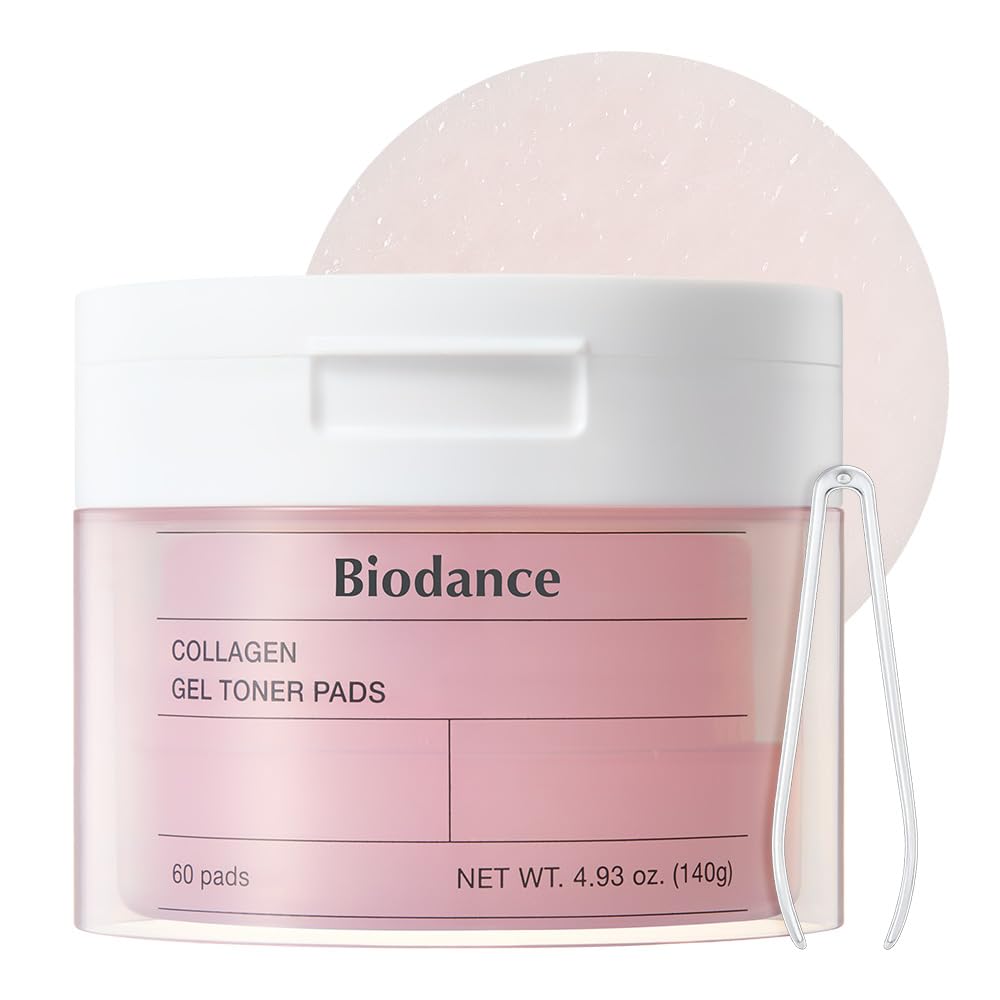 Biodance Collagen Gel Toner Pads, Pore Minimizer for Face, Improving Elasticity, Gentle Exfoliating Toner Pads for Sensitive Skin, Korean Skincareㅣ4.93 fl.oz.(140g)*60Pads