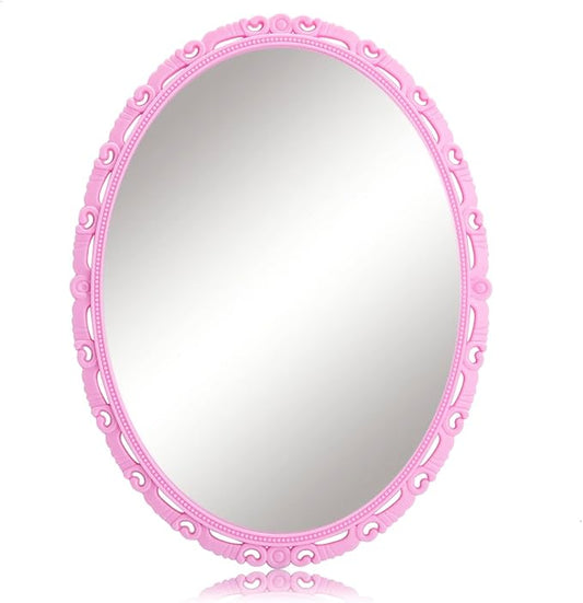 Magnetic Locker Mirror, 5"x7"Real Glass Small Mirrors for Locker with Magnetic Backing, for School Locker, Bathroom, Household Refrigerator, Locker Accessory, Workshop Toolbox or Office Cabinet(Pink)